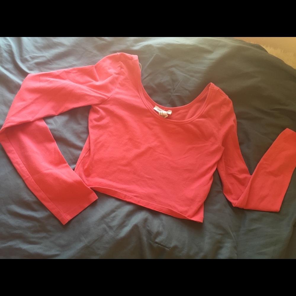 🔮Coral Cropped Long Sleeve